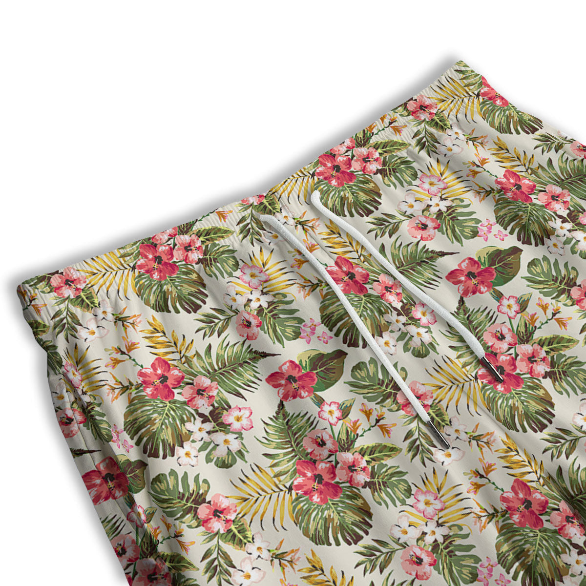 Flower Blossom Tropical Print Pattern Men's Athletic Shorts