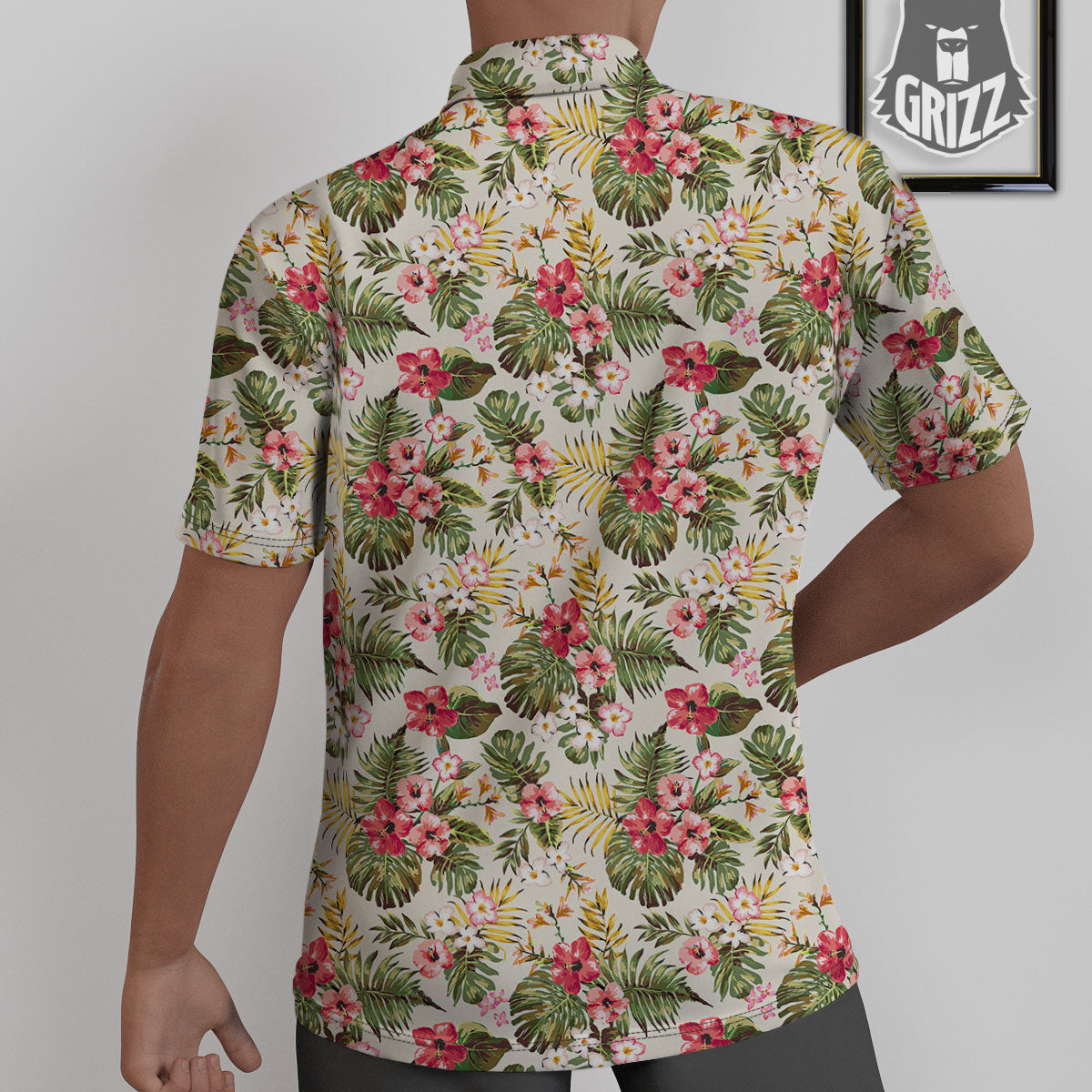 Flower Blossom Tropical Print Pattern Untucked Shirts-grizzshop