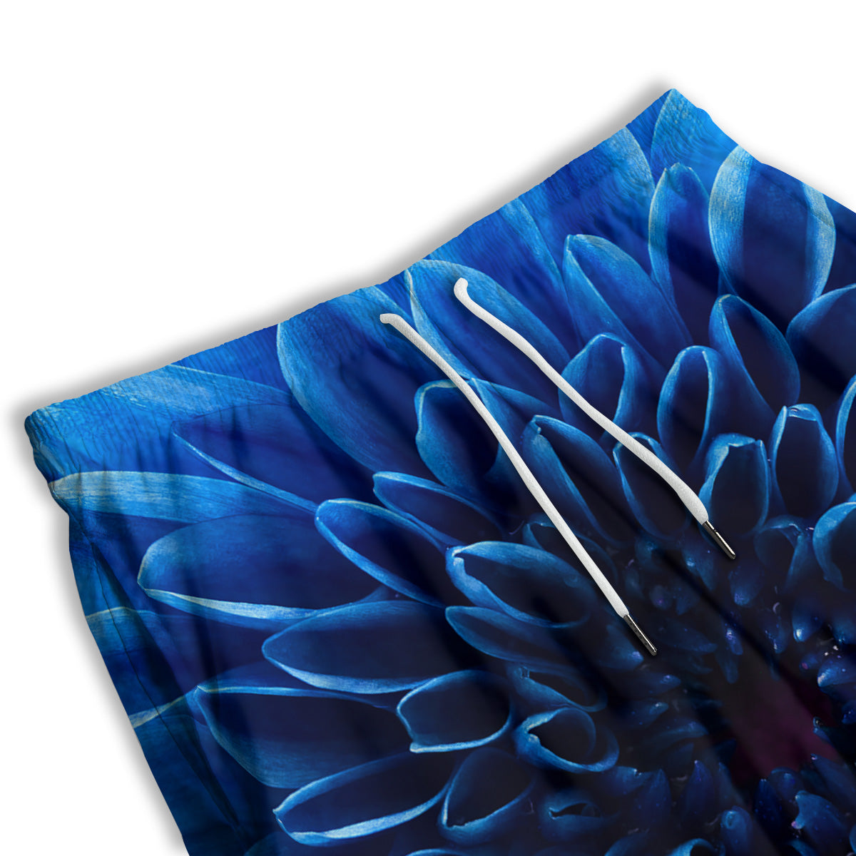 Flower Blue Chrysanthemum Print Men's Athletic Shorts