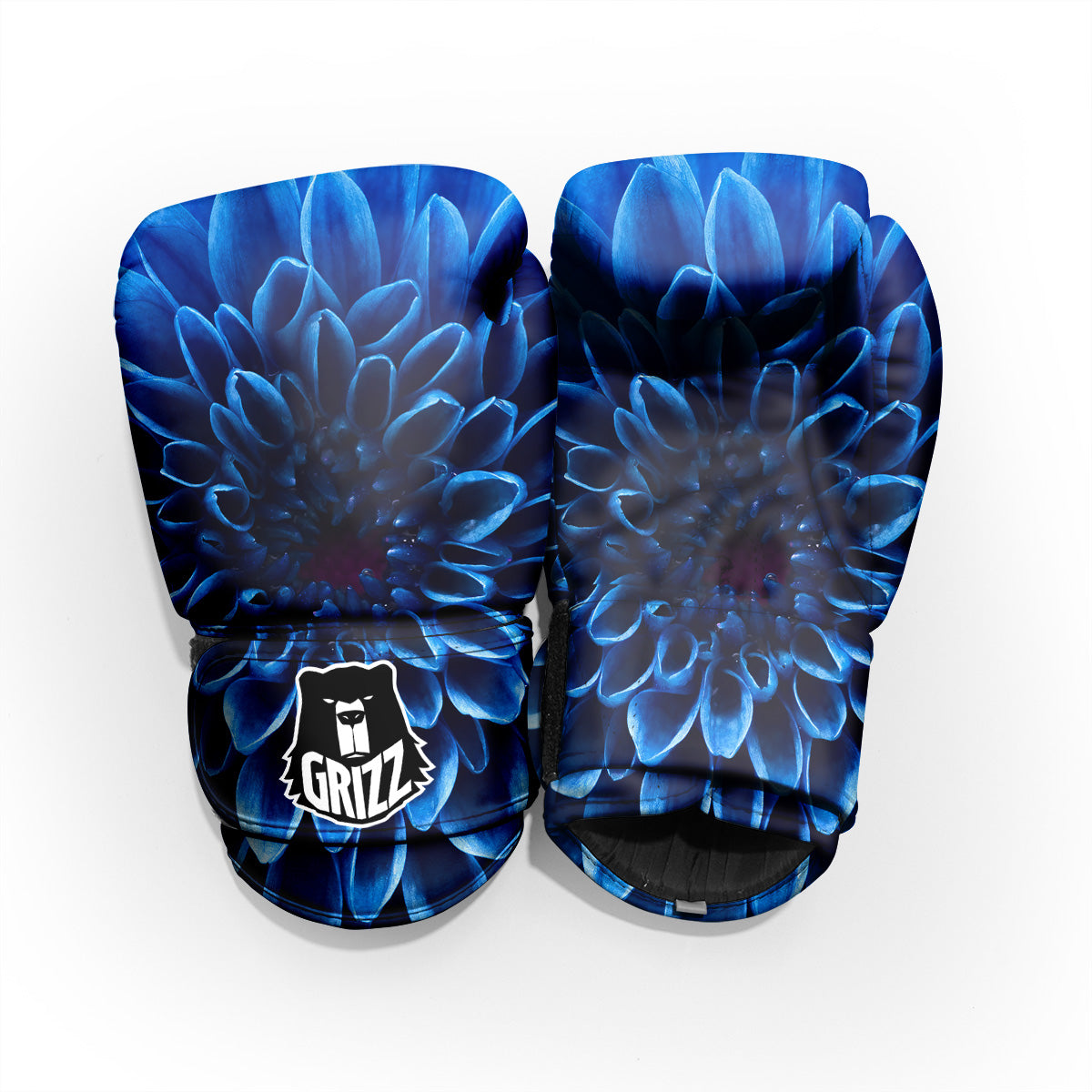 Flower Blue Chrysanthemum Print Pro Boxing Glove