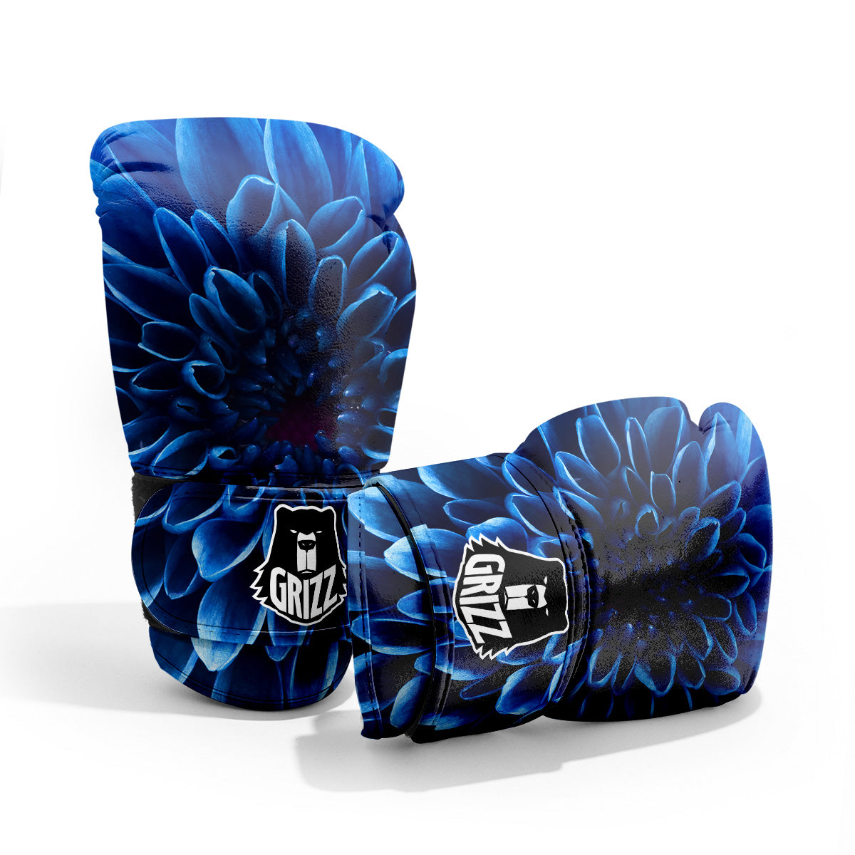 Flower Blue Chrysanthemum Print Pro Boxing Glove