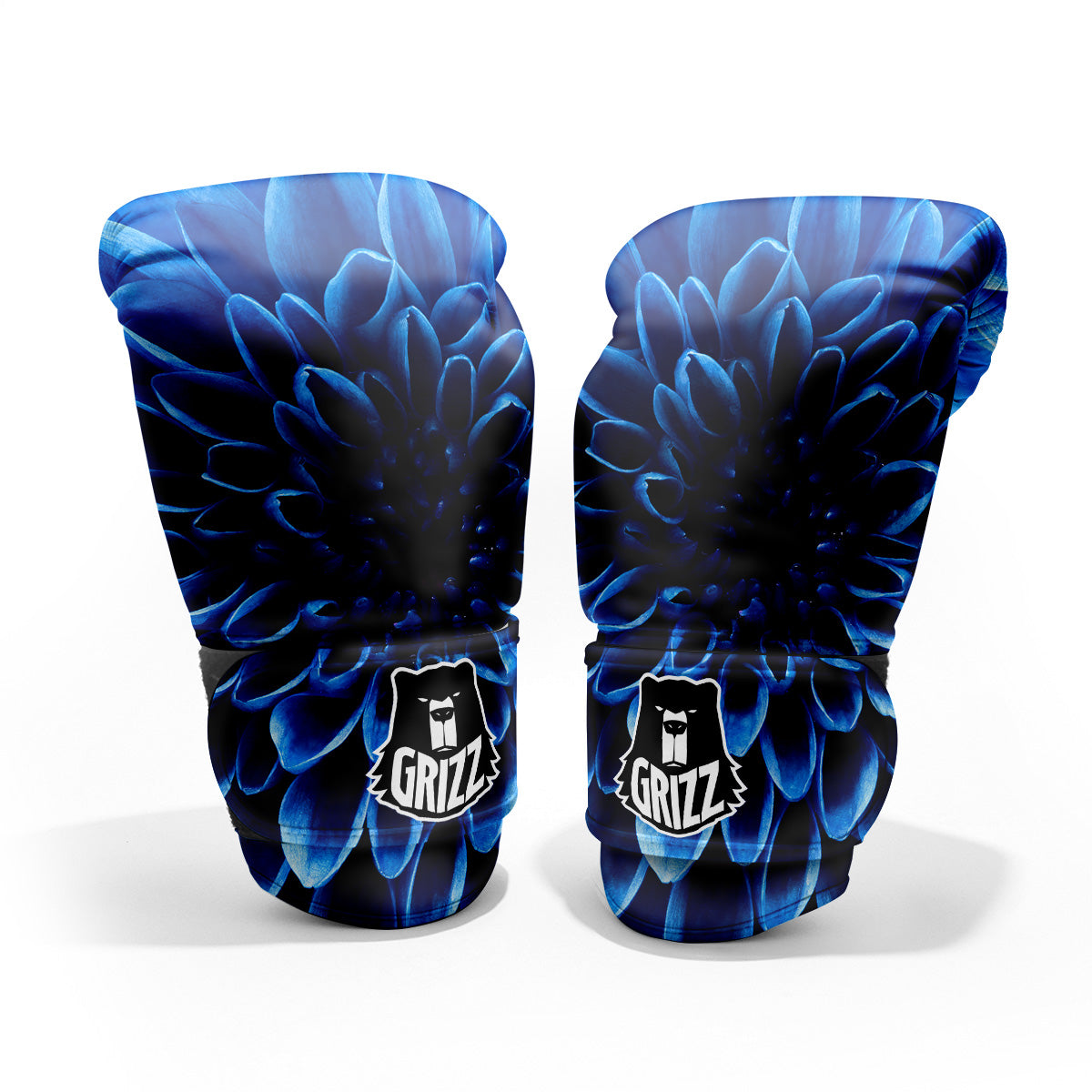 Flower Blue Chrysanthemum Print Sparring Gloves-grizzshop