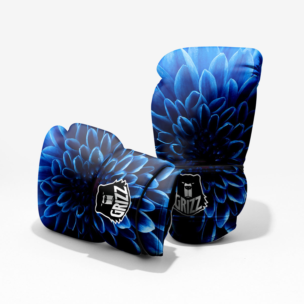Flower Blue Chrysanthemum Print Pro Boxing Glove