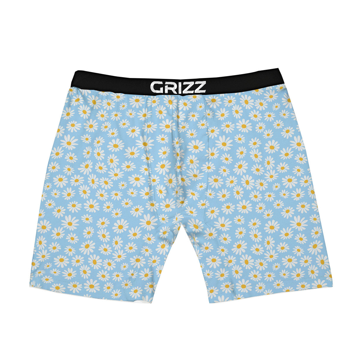 Flower Blue Daisy Print Pattern Boxer Briefs-grizzshop