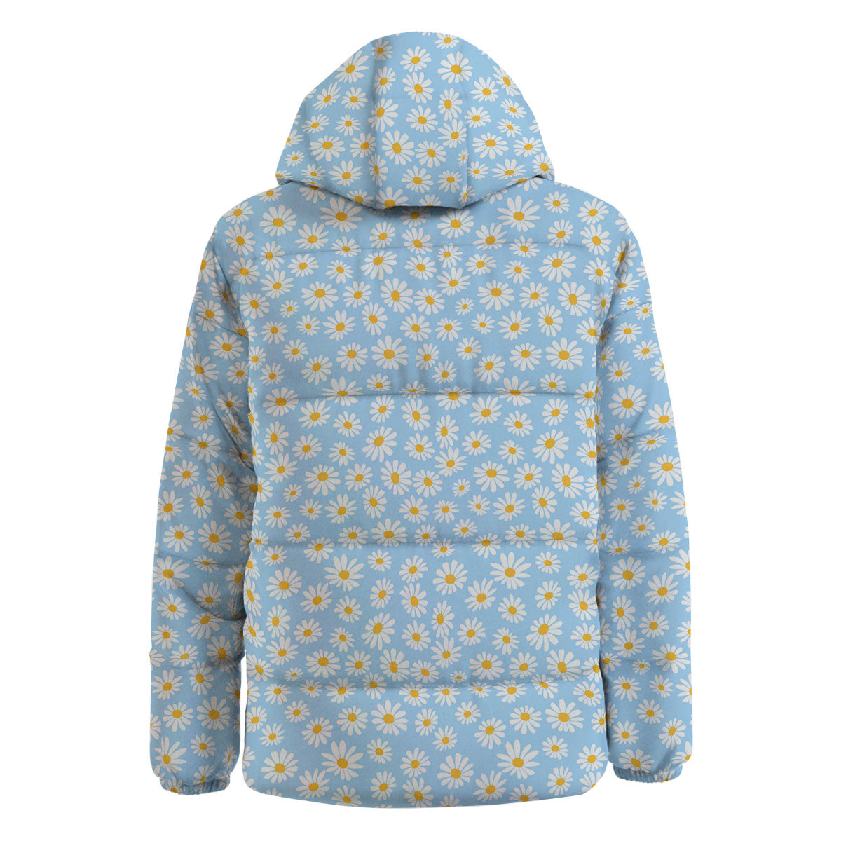 Flower Blue Daisy Print Pattern Down Jacket-grizzshop