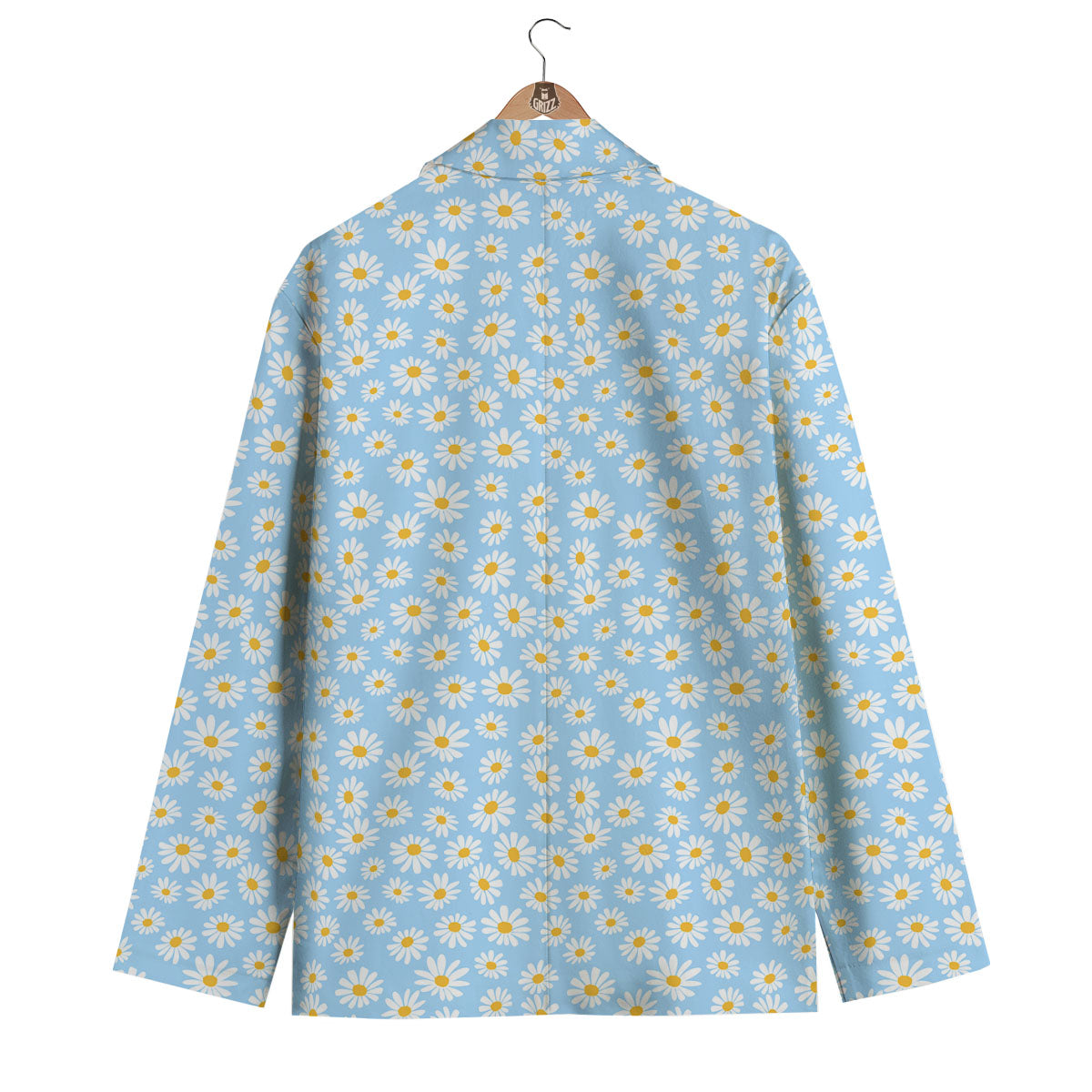 Flower Blue Daisy Print Pattern Men's Blazer-grizzshop