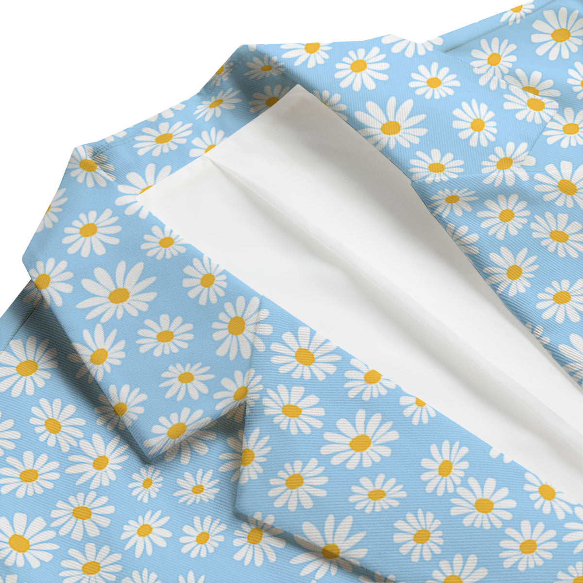 Flower Blue Daisy Print Pattern Men's Blazer-grizzshop