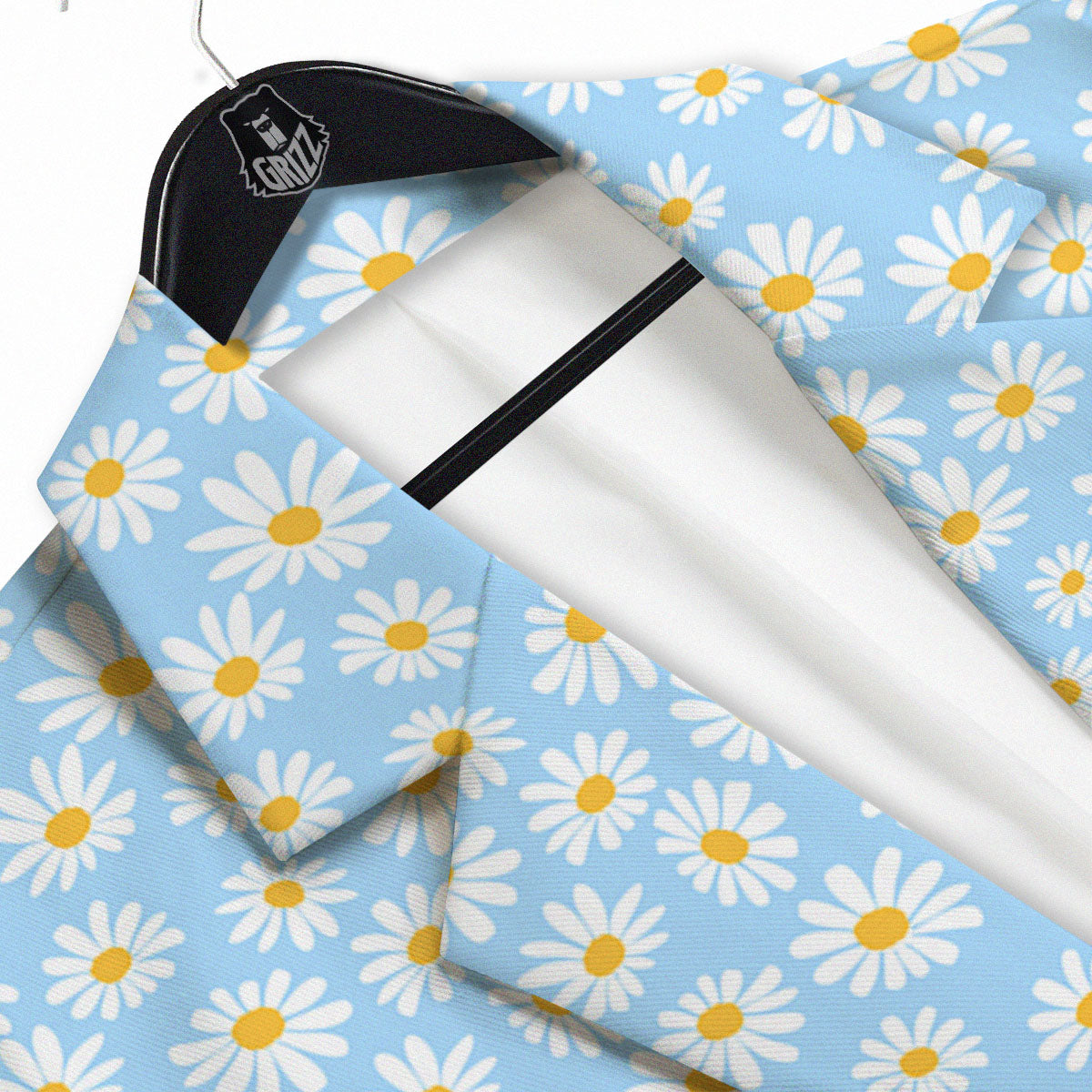 Flower Blue Daisy Print Pattern Men's Sport Coat-grizzshop