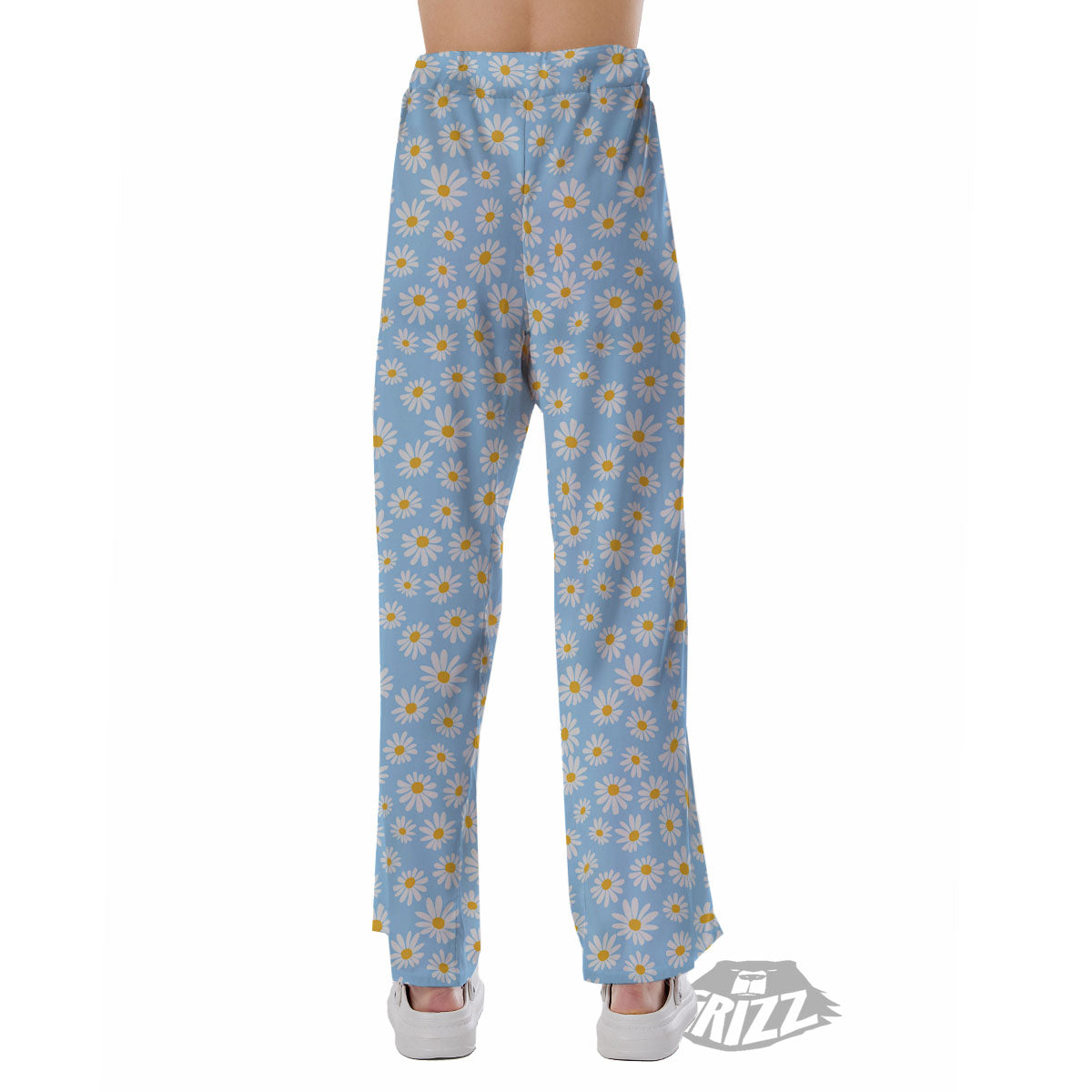 Flower Blue Daisy Print Pattern Pajama Pants-grizzshop
