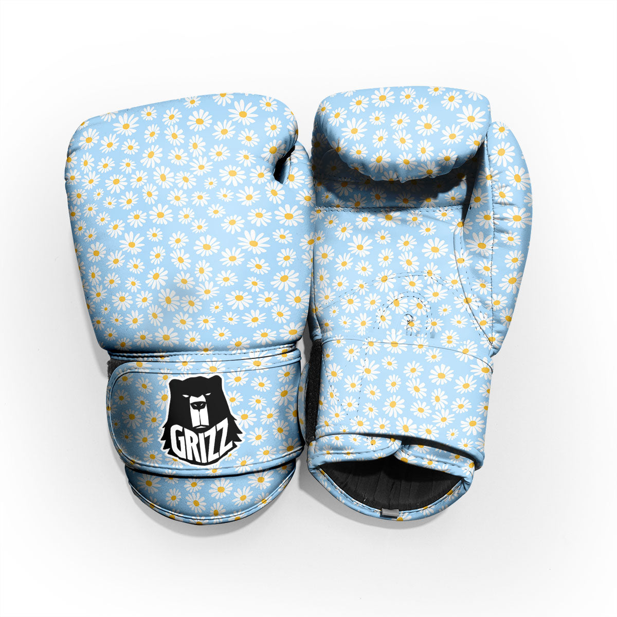 Flower Blue Daisy Print Pattern Sparring Gloves-grizzshop