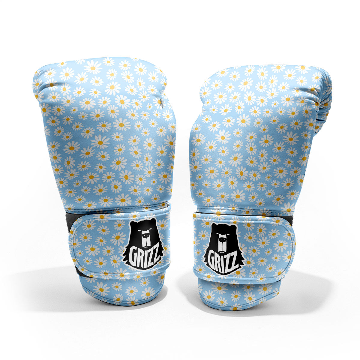 Flower Blue Daisy Print Pattern Sparring Gloves-grizzshop