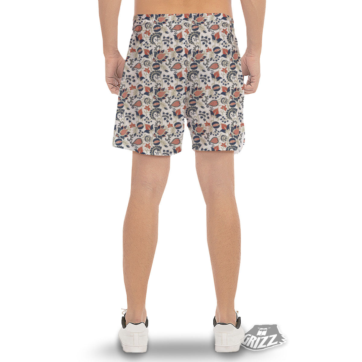 Flower Boho Paisley Print Pattern Men's Gym Shorts-grizzshop