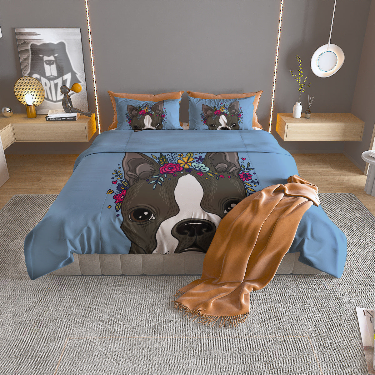 Fossil Dinosaur Print Pattern Duvet Cover Bedding Set