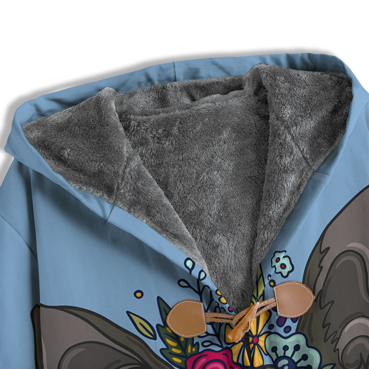 Flower Boston Terrier Cartoon Print Men's Windbreaker Jacket-grizzshop