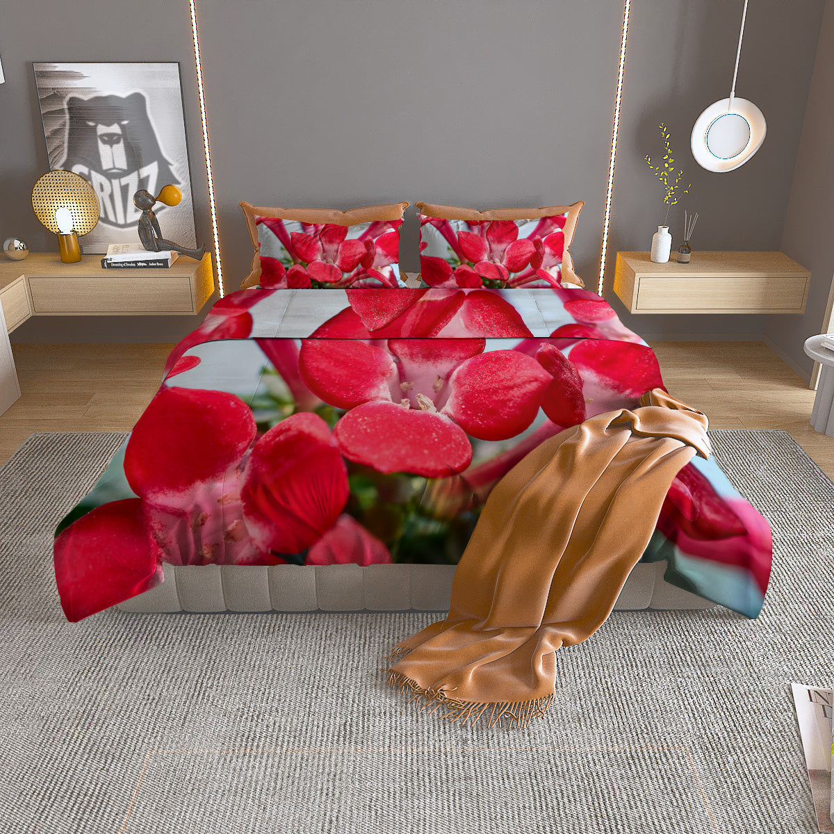 Fossil Fern Print Duvet Cover Bedding Set