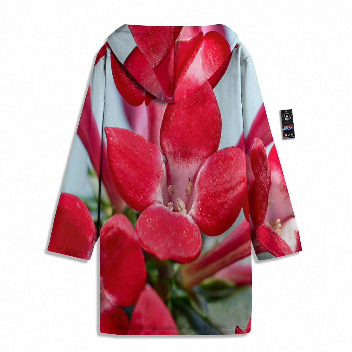 Flower Bouvardia Print Men's Windbreaker Jacket-grizzshop