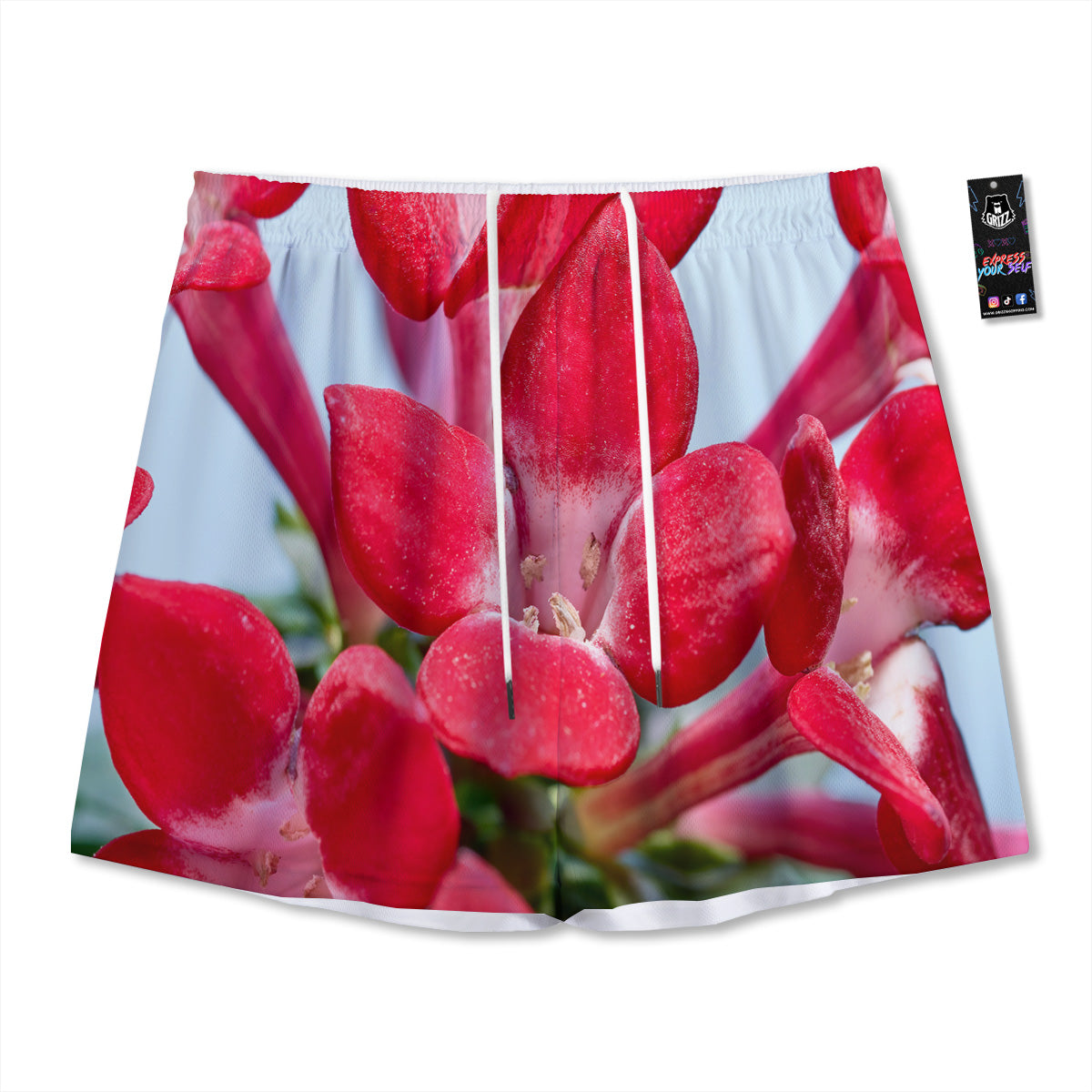 Fossil Fern Print Mesh Shorts