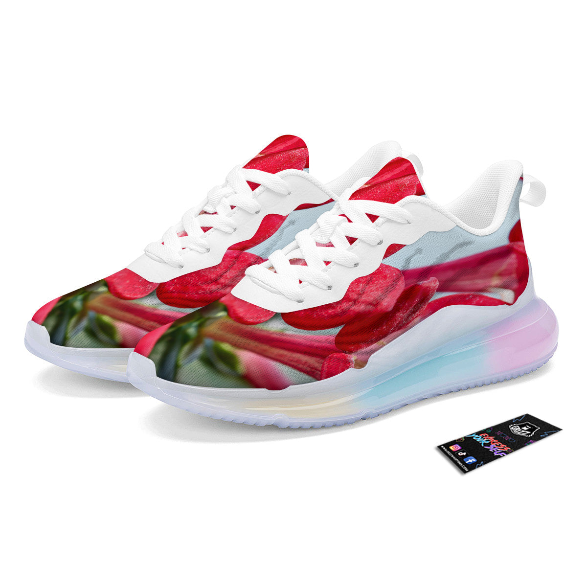 Flower Bouvardia Print Running Sneakers-grizzshop