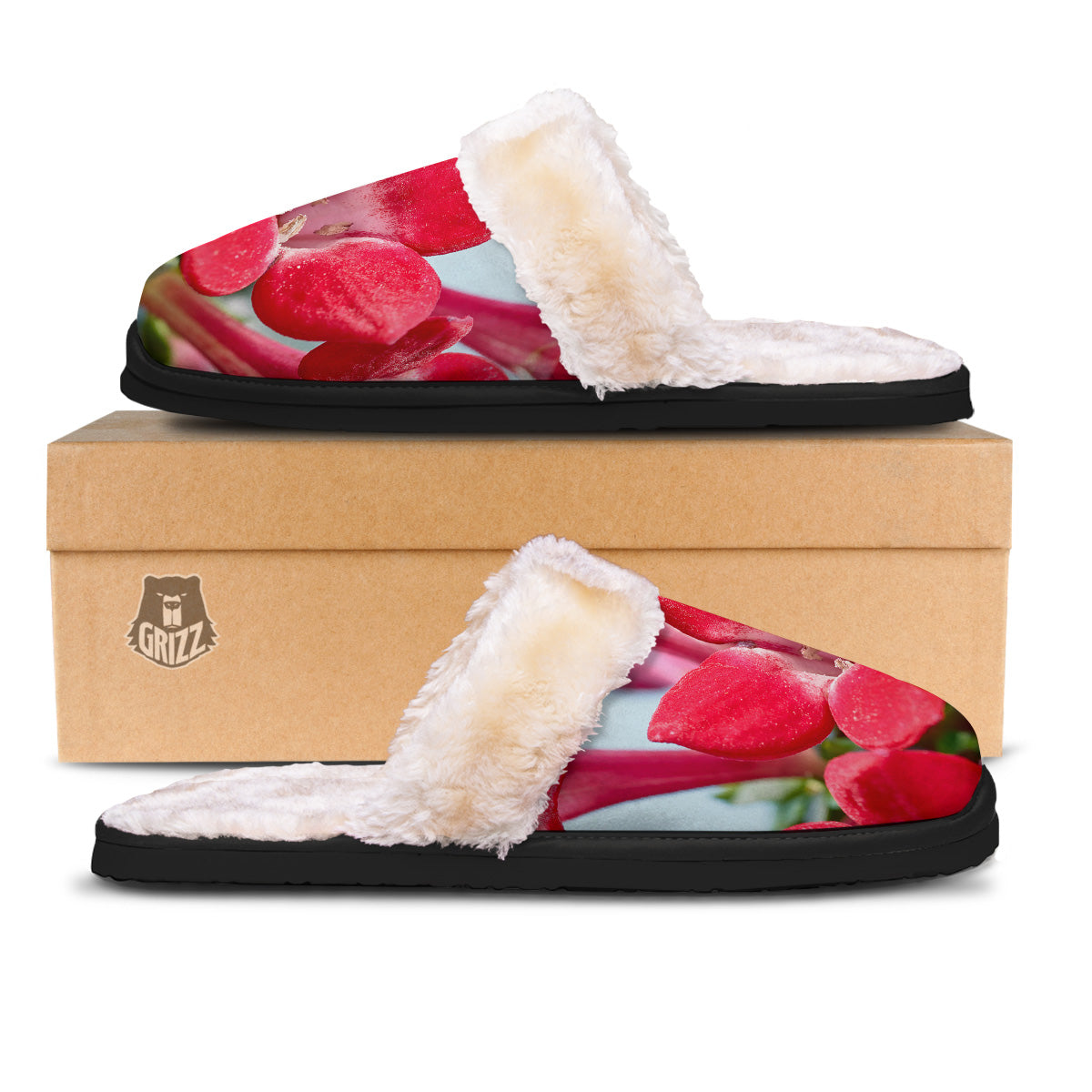 Flower Bouvardia Print Slippers-grizzshop