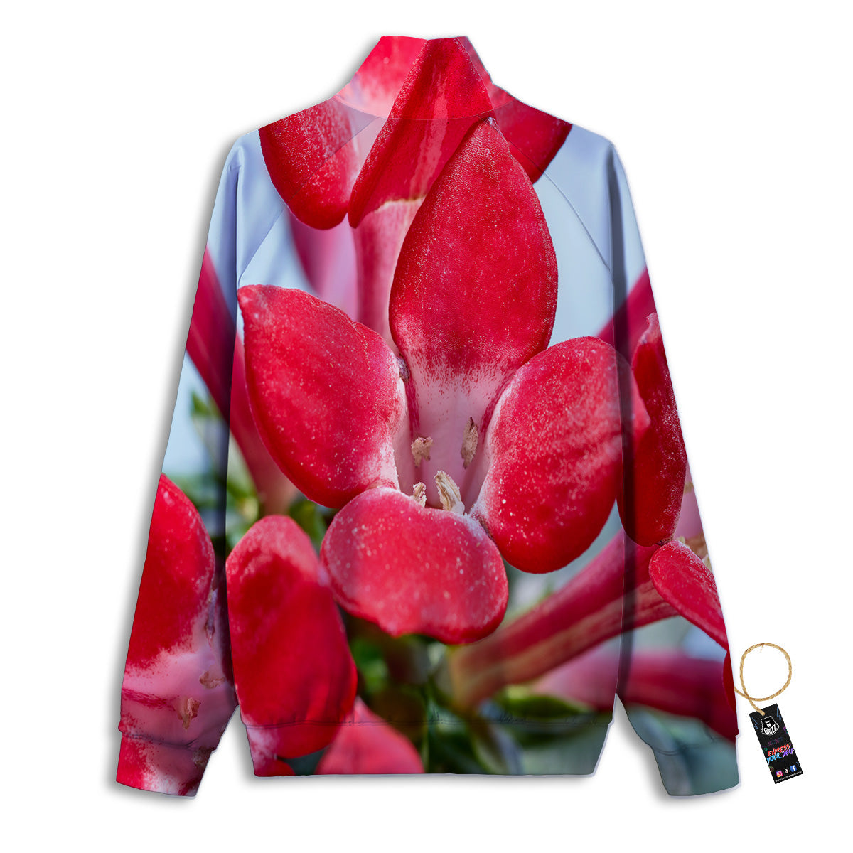 Flower Bouvardia Print Track Jacket-grizzshop