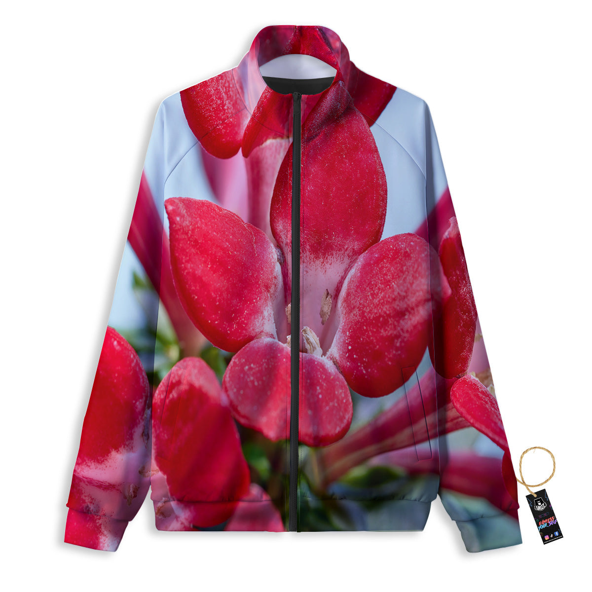 Flower Bouvardia Print Track Jacket-grizzshop