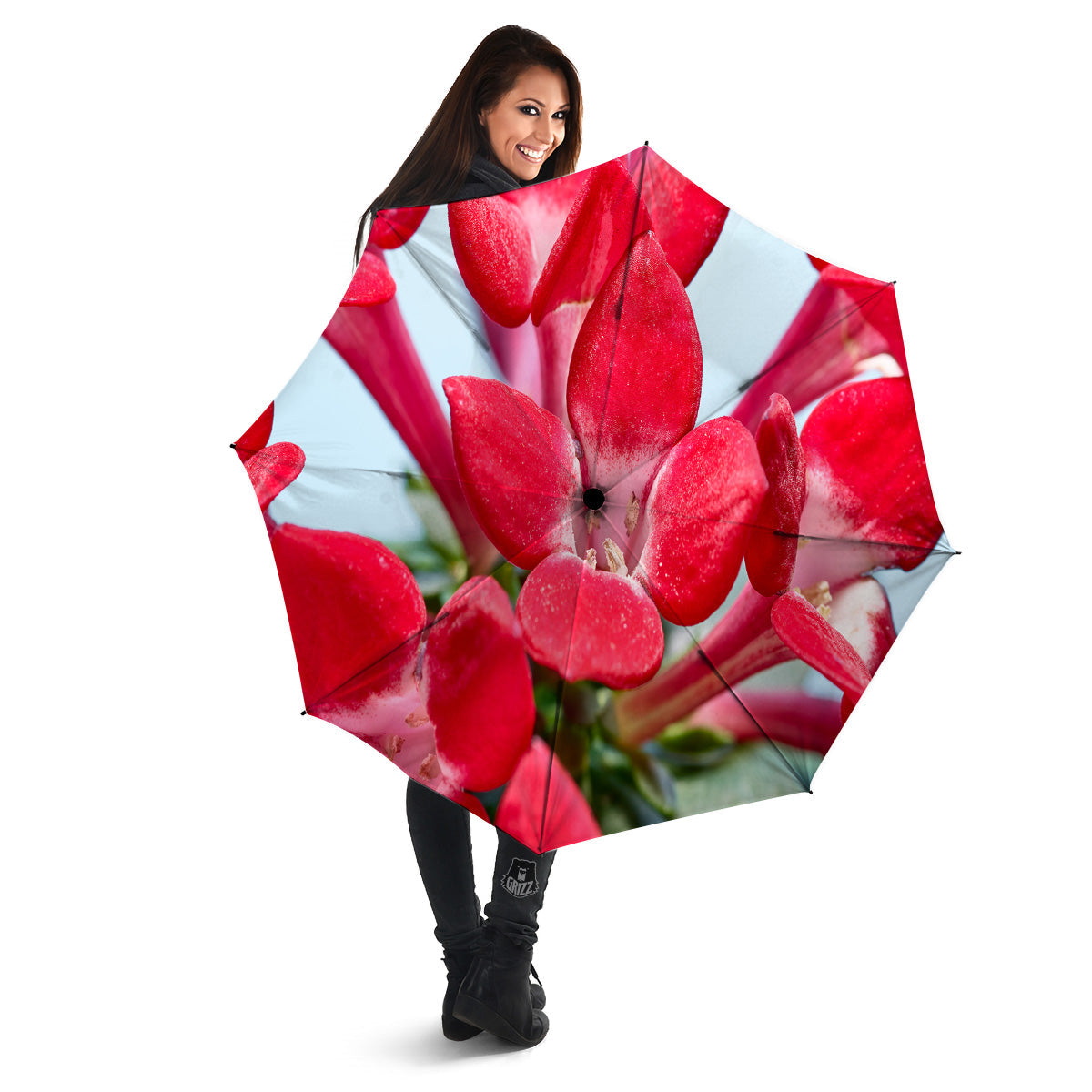 Flower Bouvardia Print Umbrella-grizzshop