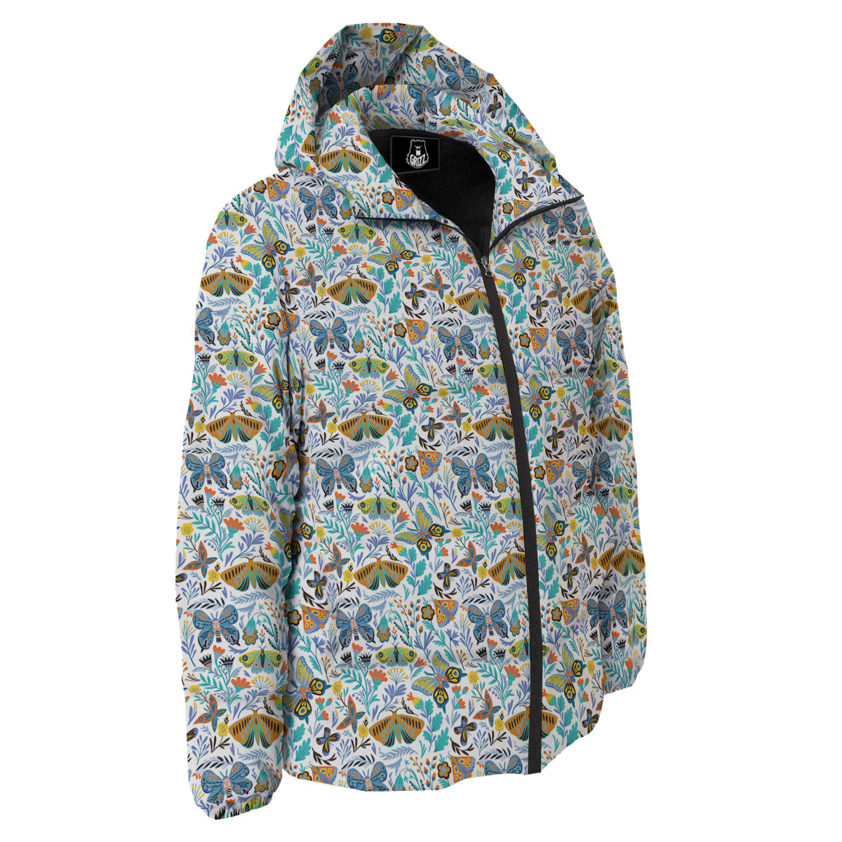 Flower Butterfly And Print Pattern Down Jacket-grizzshop