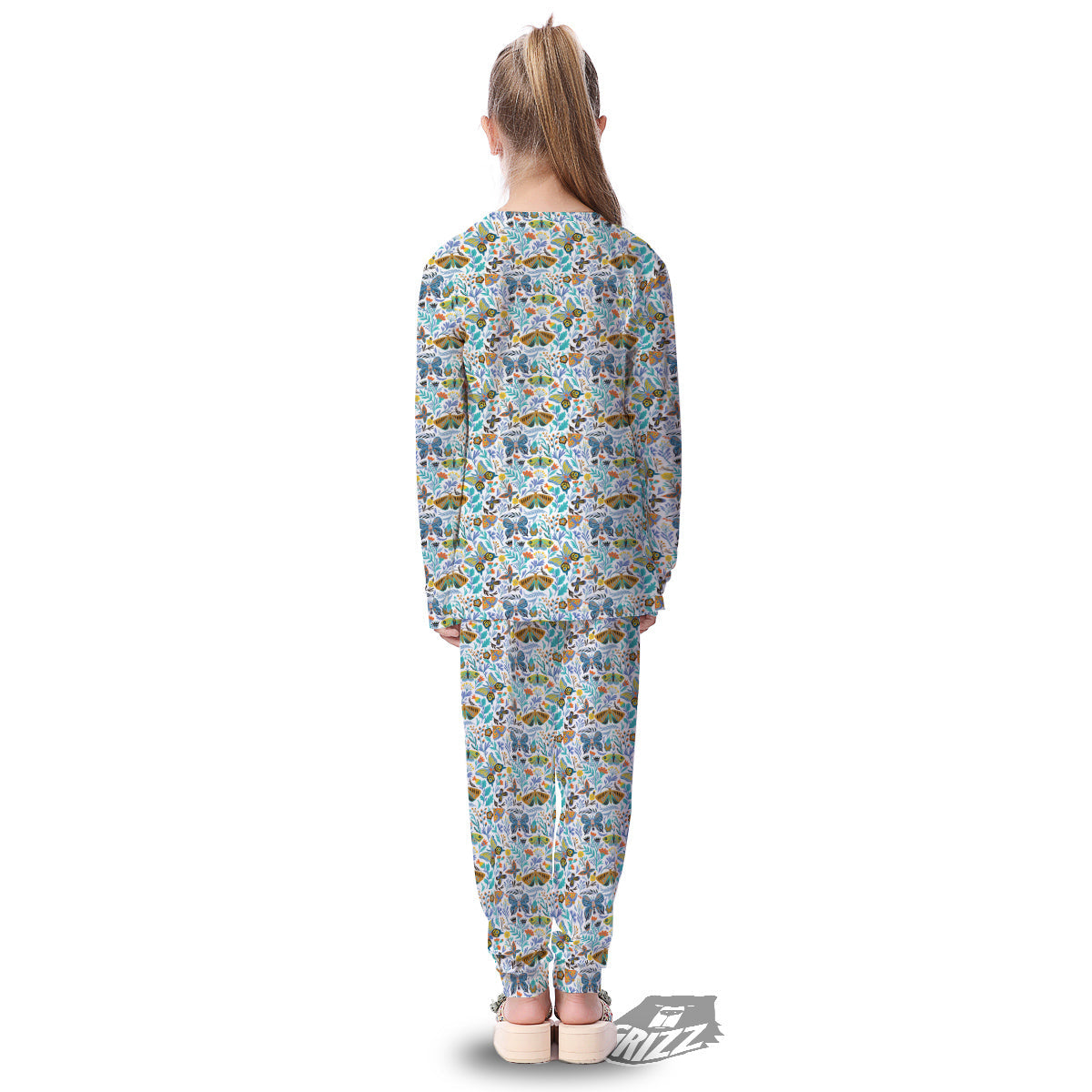 Flower Butterfly And Print Pattern Kid's Pajamas-grizzshop