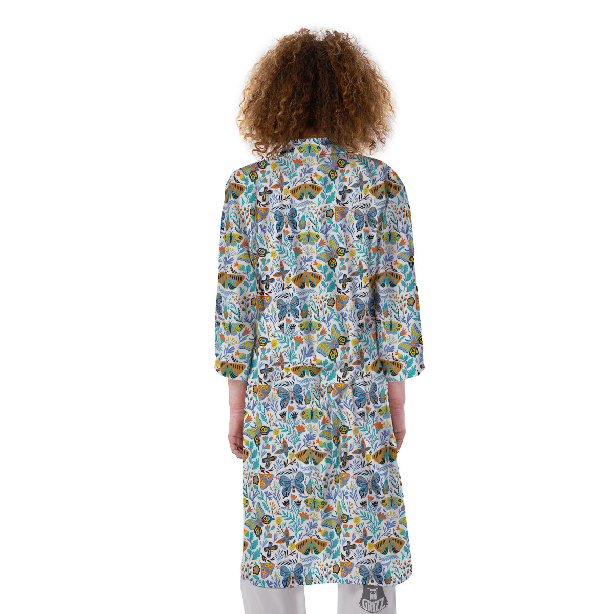 Flower Butterfly And Print Pattern Kimono-grizzshop