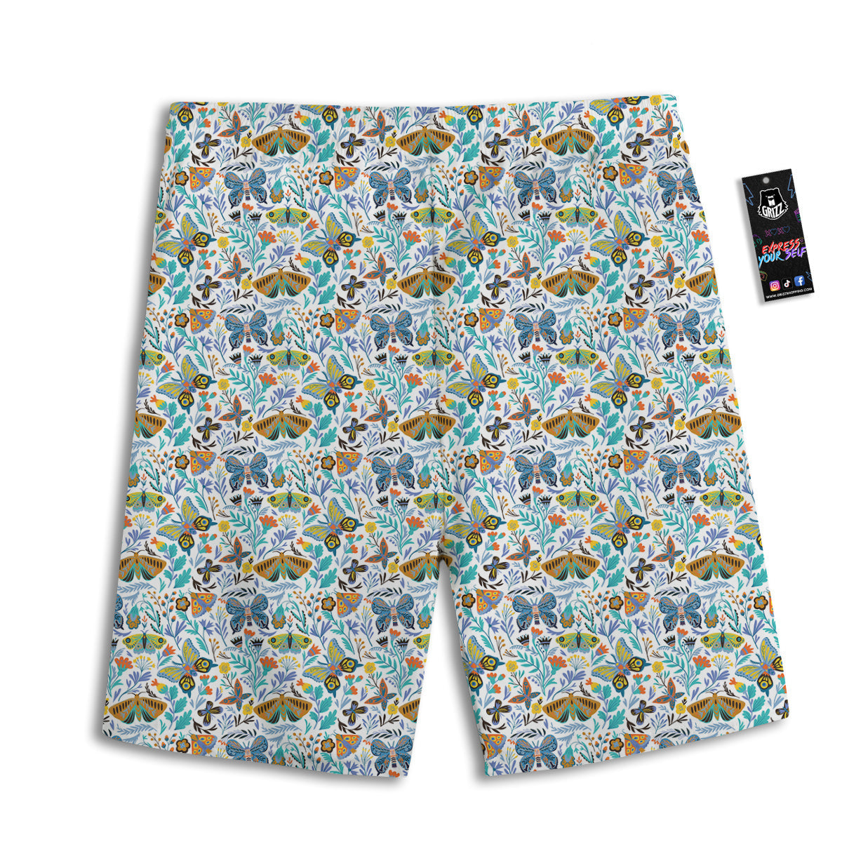 Flower Butterfly And Print Pattern Men's Athletic Shorts-grizzshop