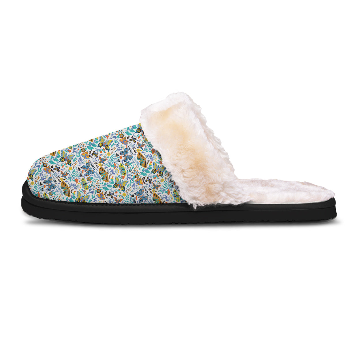 Flower Butterfly And Print Pattern Slippers-grizzshop