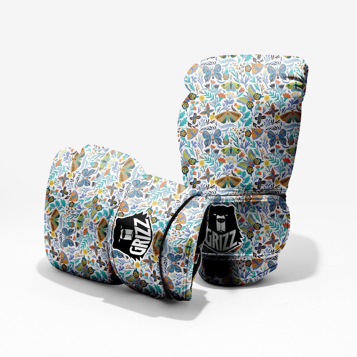 Flower Butterfly And Print Pattern Sparring Gloves-grizzshop