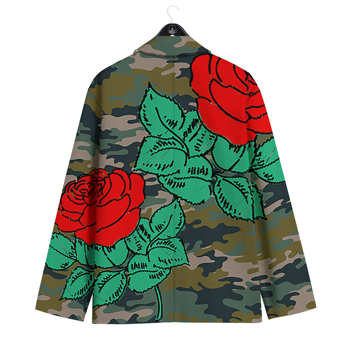 Flower Camouflage Red Rose Print Men's Sport Coat-grizzshop