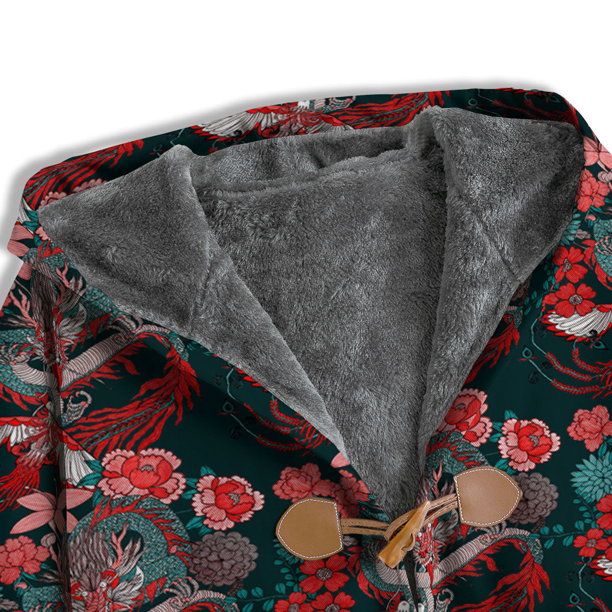 Flower Chinese Dragon Print Pattern Men's Windbreaker Jacket-grizzshop