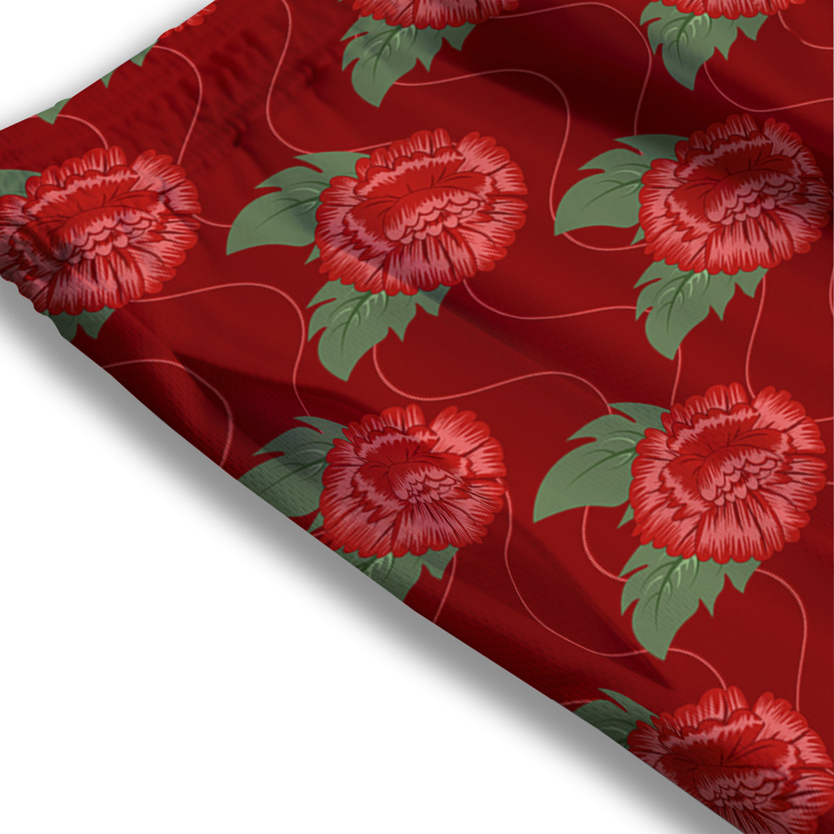 Flower Chinese Vintage Print Pattern Mesh Shorts-grizzshop