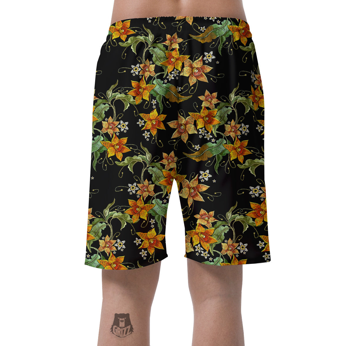 Flower Daffodil Vintage Print Pattern Men's Shorts-grizzshop