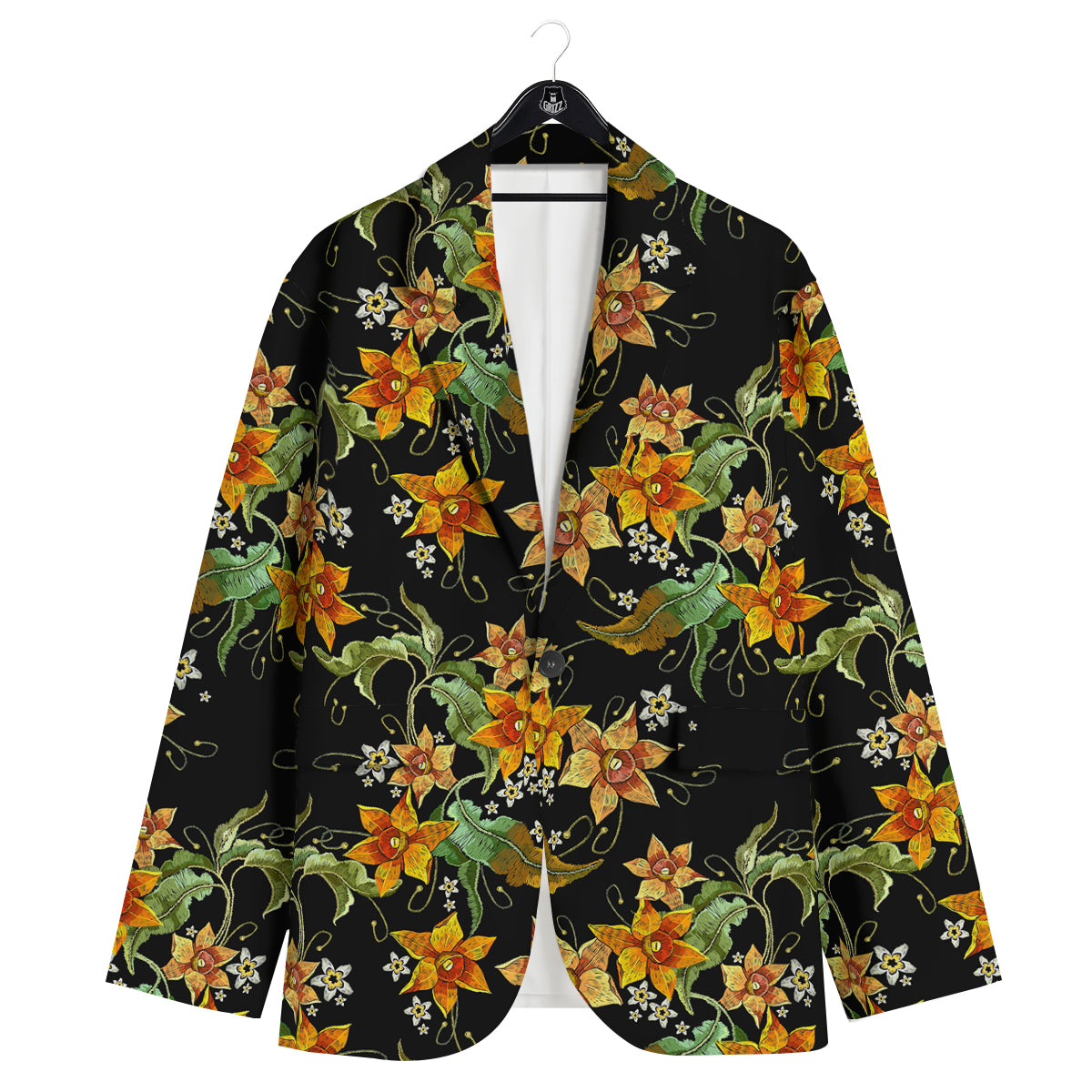 Flower Daffodil Vintage Print Pattern Men's Sport Coat-grizzshop