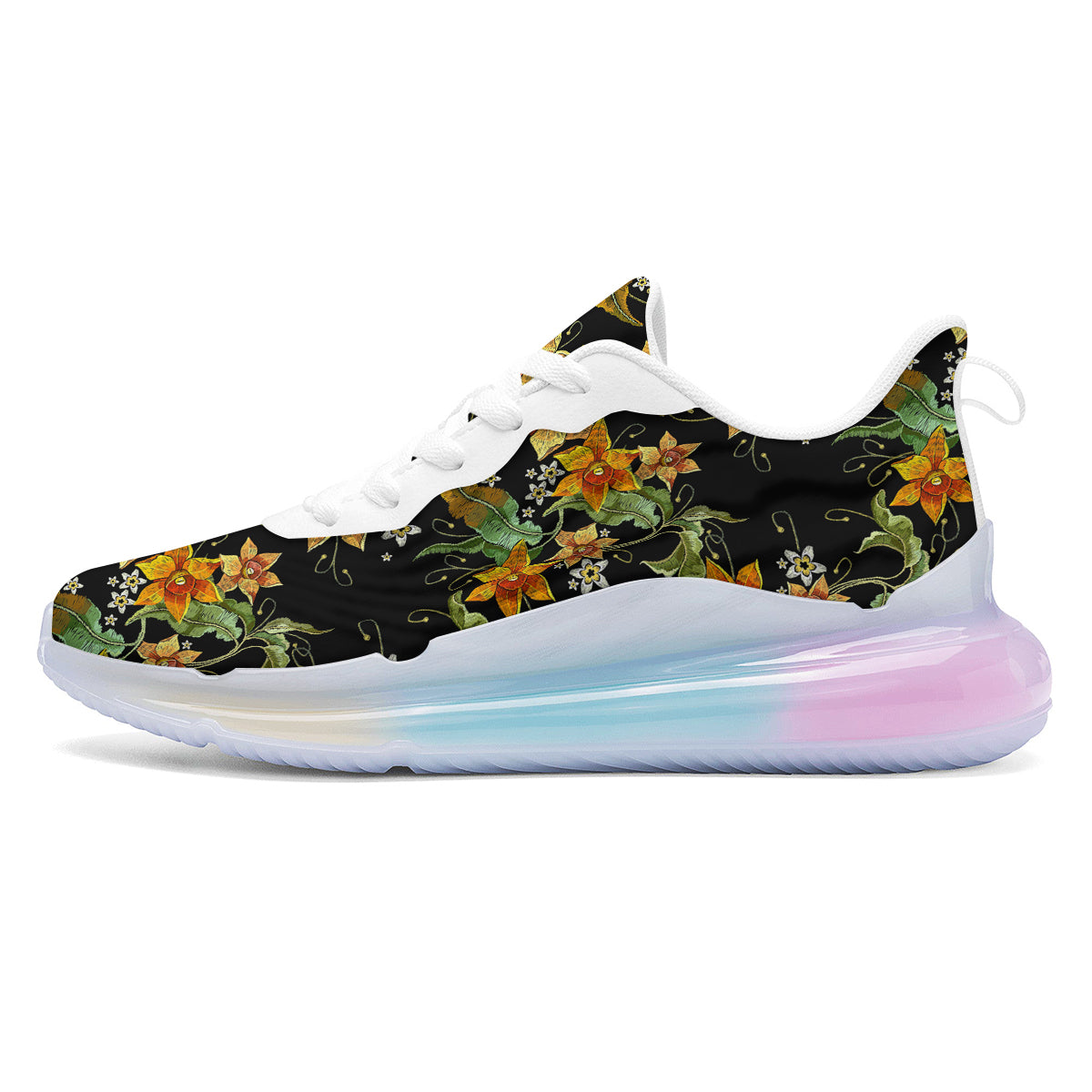 Flower Daffodil Vintage Print Pattern Running Sneakers-grizzshop