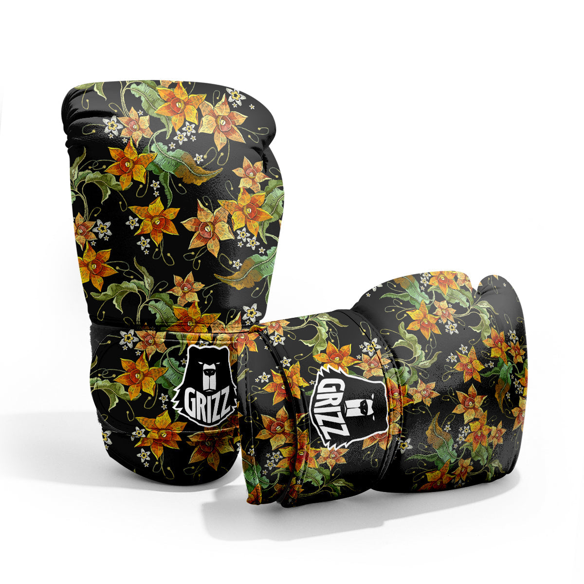 Flower Daffodil Vintage Print Pattern Sparring Gloves-grizzshop
