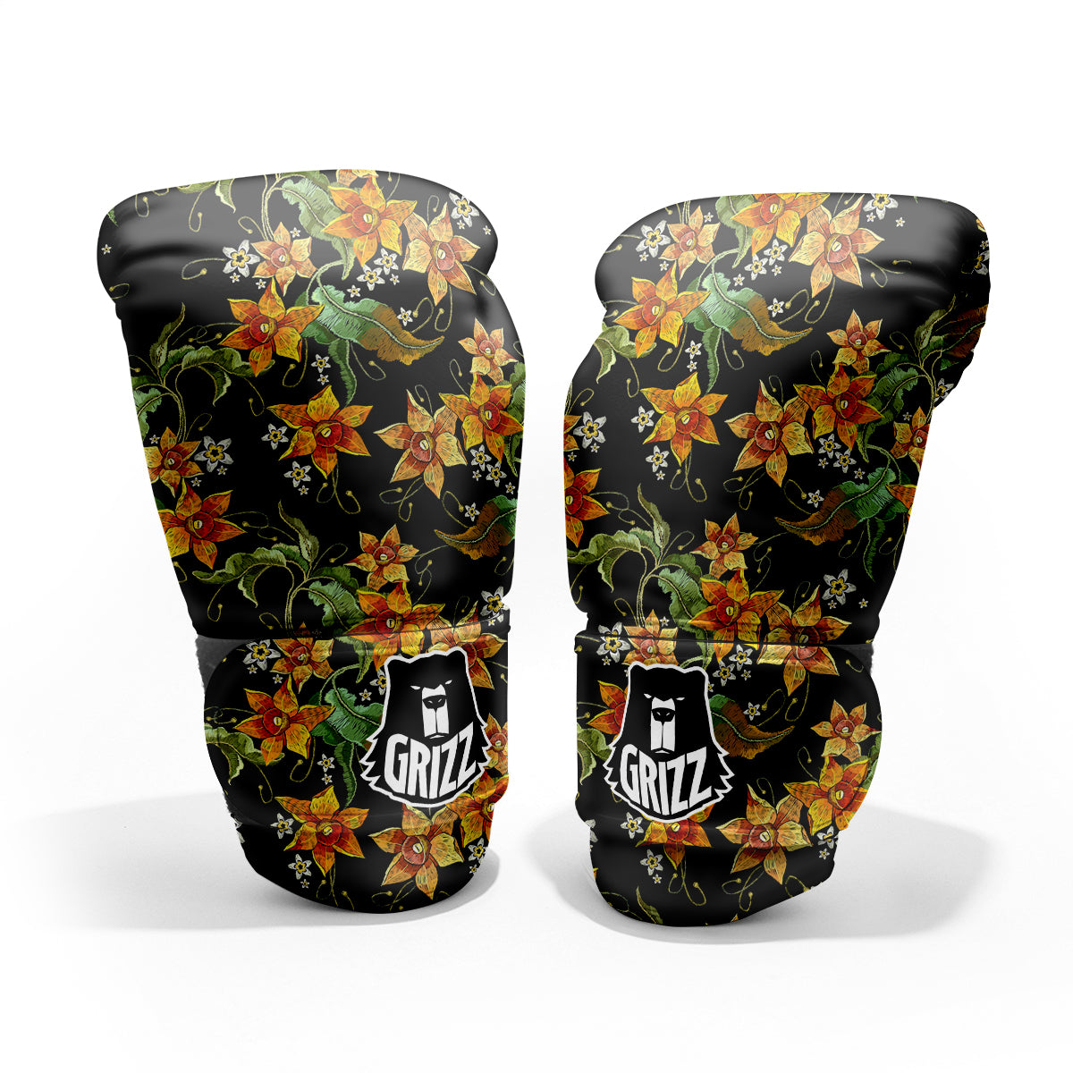 Flower Daffodil Vintage Print Pattern Sparring Gloves-grizzshop
