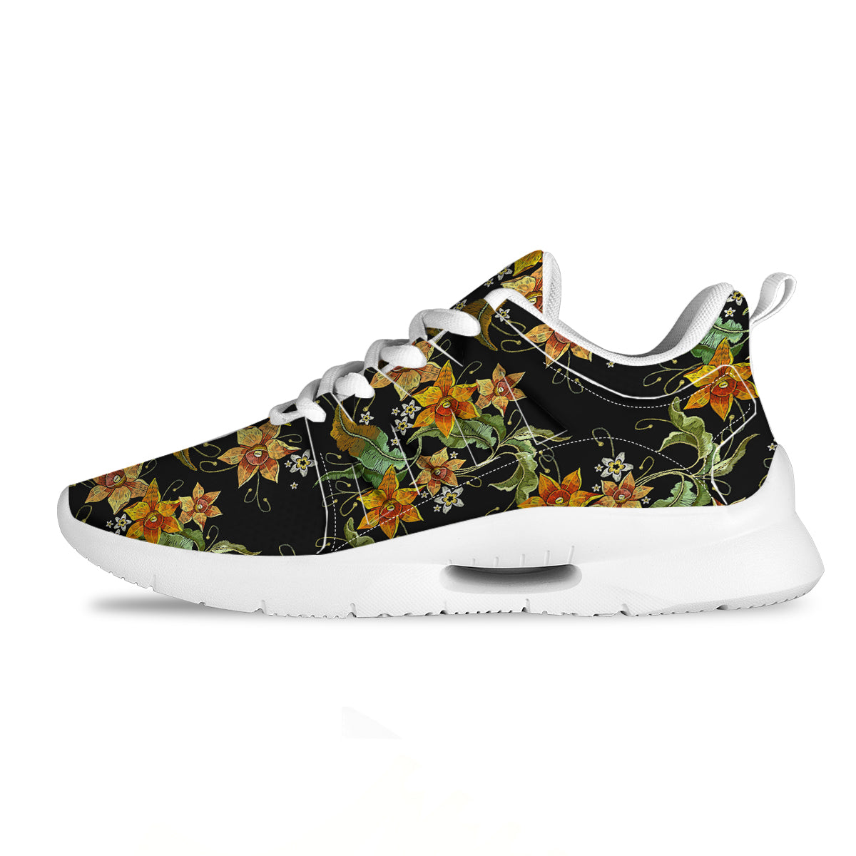 Flower Daffodil Vintage Print Pattern Tennis Shoes-grizzshop
