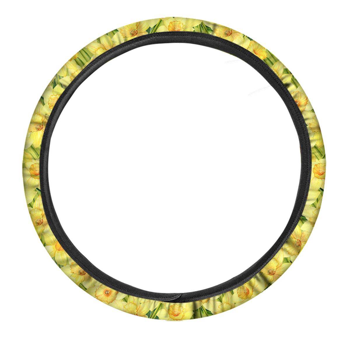 Flower Daffodil Watercolor Print Pattern Car Steering Wheel Cover-grizzshop