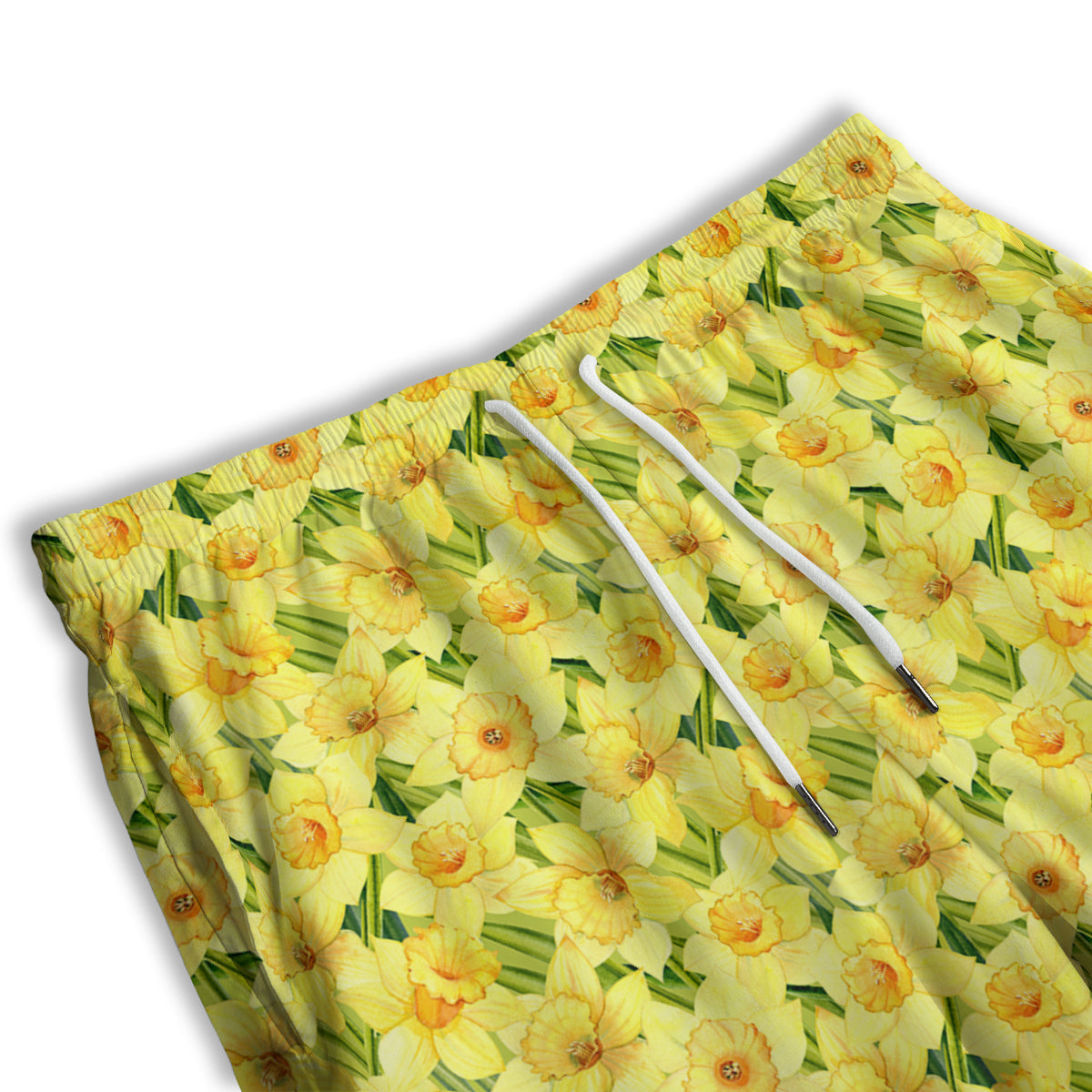Flower Daffodil Watercolor Print Pattern Men's Athletic Shorts