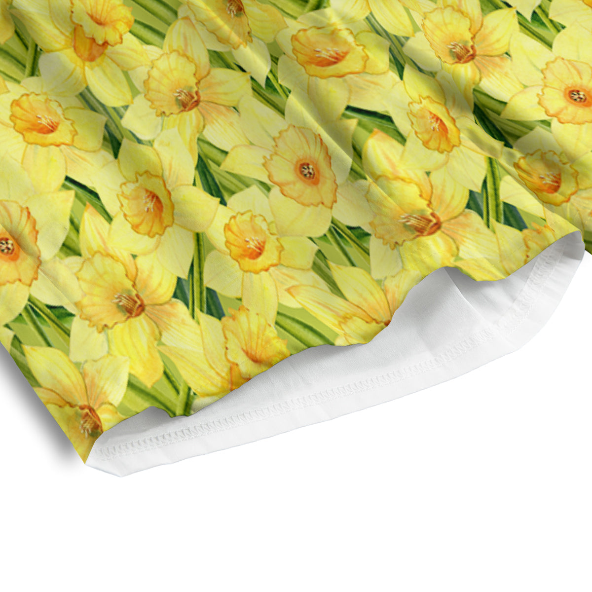 Flower Daffodil Watercolor Print Pattern Men's Athletic Shorts