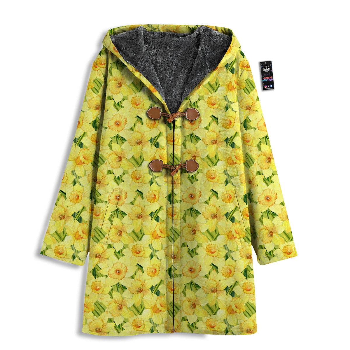 Flower Daffodil Watercolor Print Pattern Men's Windbreaker Jacket-grizzshop