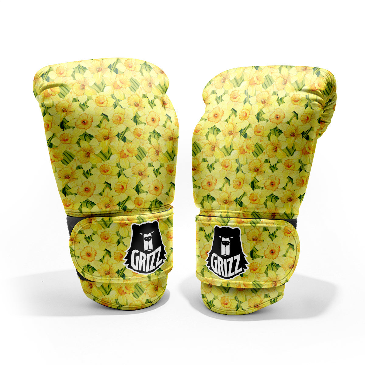 Flower Daffodil Watercolor Print Pattern Sparring Gloves-grizzshop