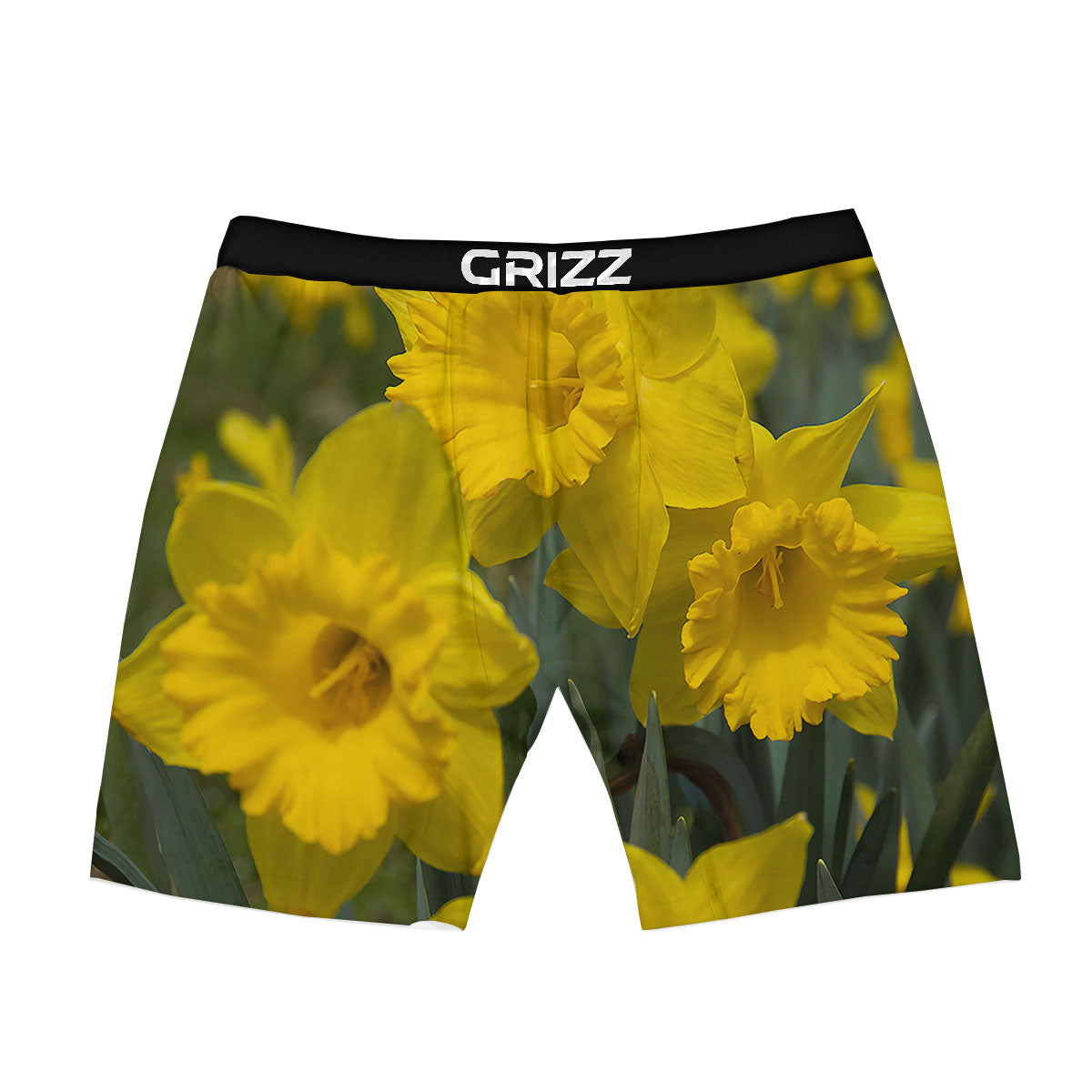 Flower Daffodil Yellow Print Boxer Briefs-grizzshop