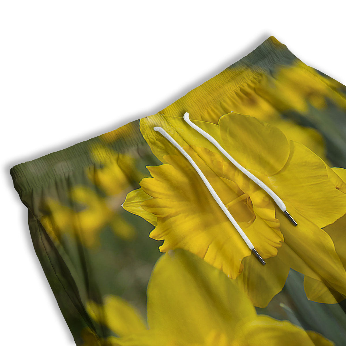 Flower Daffodil Yellow Print Men's Athletic Shorts-grizzshop