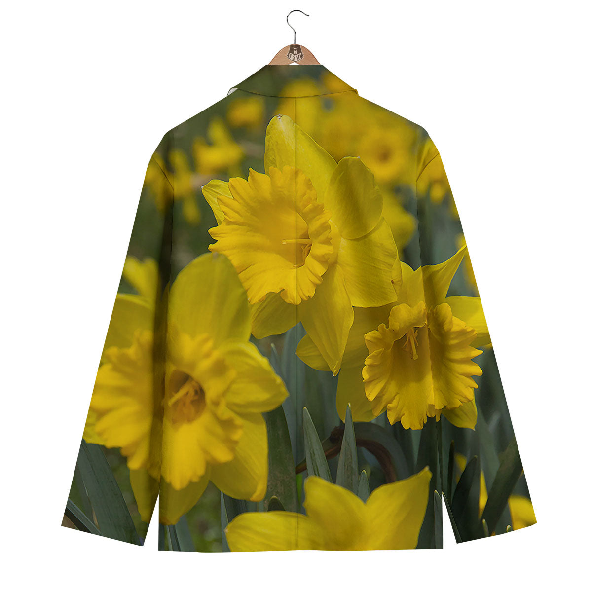 Flower Daffodil Yellow Print Men's Blazer-grizzshop