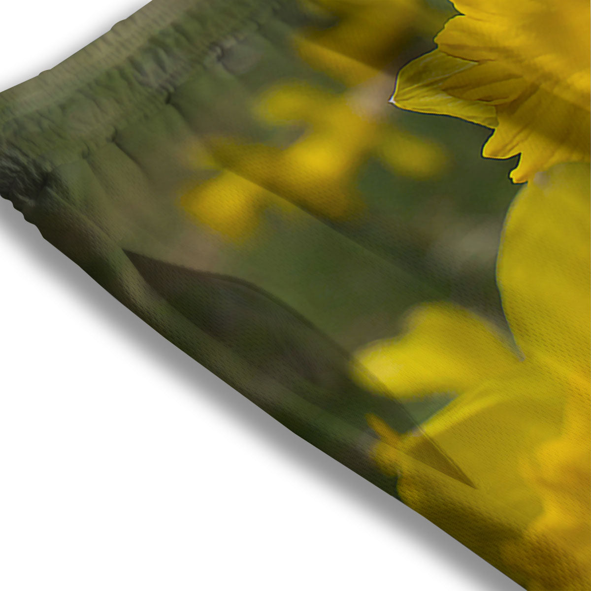 Flower Daffodil Yellow Print Mesh Shorts-grizzshop